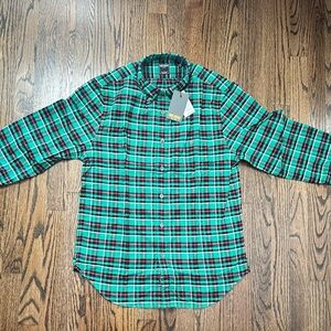 Todd Snyder Green and Red Plaid Shirt